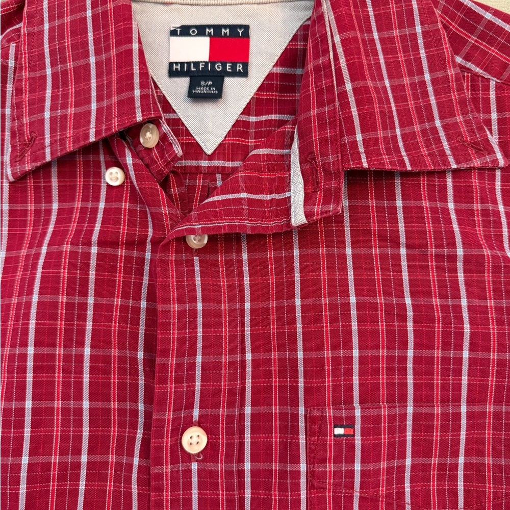 Orginal Tommy Hilfiger Red Checkered Shirt